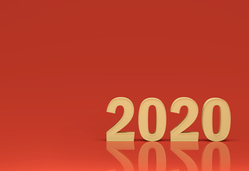 New Year 2020 Creative Design Concept - 3D Rendered Image
