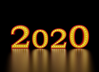 New Year 2020 Creative Design Concept - 3D Rendered Image