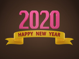 New Year 2020 Creative Design Concept - 3D Rendered Image