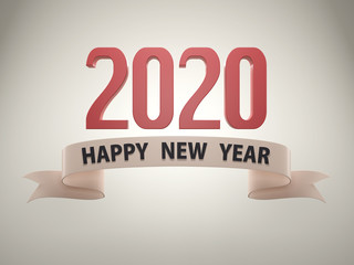 New Year 2020 Creative Design Concept - 3D Rendered Image