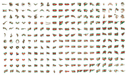 Fototapeta na wymiar very big collection of vector flags of the Suriname