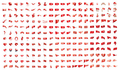 very big collection of vector flags of the Tunisia