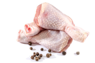 chicken legs on white background