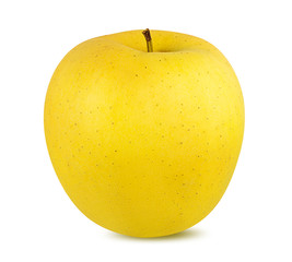 Fresh yellow apple isolated on white background with clipping path