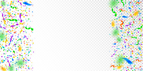 Streamers and confetti. Colorful tinsel and foil 