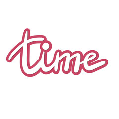  Lettering with flowers and plants  on white abstract background. Time to bloom  Inspiring phrase vector lettering. Motivating handwritten quote, slogan.T shirt design