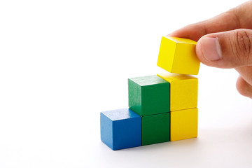 Obraz premium カラーブロック 成功イメージ Color block success image