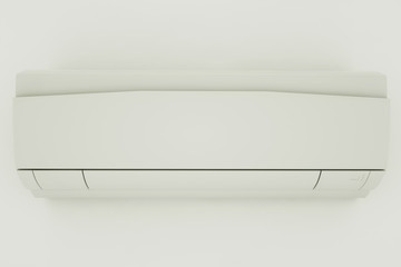 Air conditioner isolated on white background, front view. 3d illustration