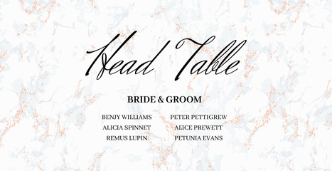 Head Table Bride and groom template card