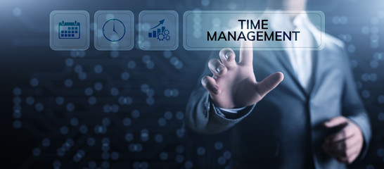 Time management project planning business internet technology concept.