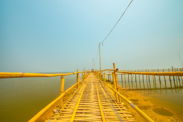 A bridge made of bamboo.4