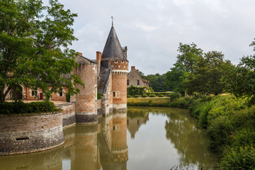 Fototapeta na wymiar Renascence castle in Lassay-sur-Croisne, Loire Valley, France