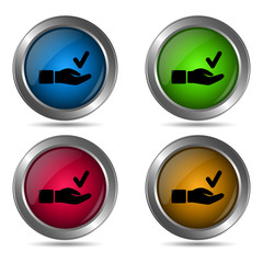 Tick icon. Set of round color icons.