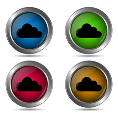 Cloud icon. Set of round color icons.