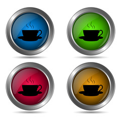 Coffee icon. Set of round color icons.