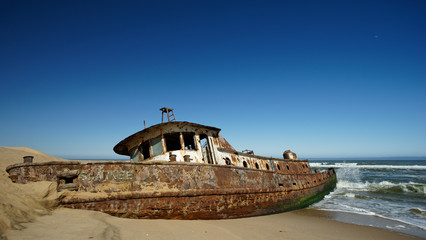 Shawnee shipwreck, the Skeleton Coast of Namibia, south west Africa.