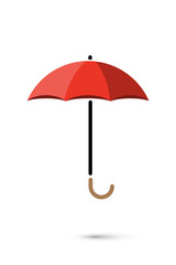 Umbrella flat color vector icon illustration