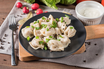 Bowl with tasty dumplings
