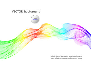 Vector abstract background for website, business card, flyer. Smooth Wavy Gradient Curvilinear Lines on a white background.