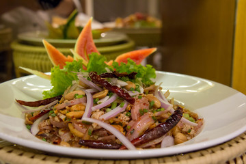  spicy mint pork salad thai food