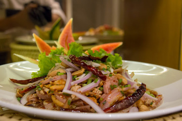  spicy mint pork salad thai food