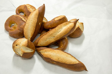  pretzel bread on white paper