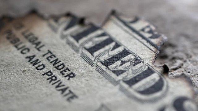 Close up footage of U.S. Dollar