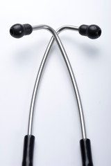 Stethoscope, Medical stethoscope or phonendoscope, Medical device for auscultation, studio shot on white