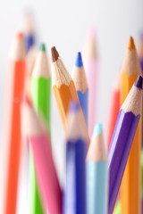 Fototapeta premium Colored pencils macro picture, shallow depth of field