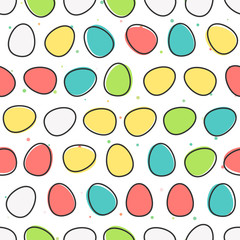 Painted ester eggs background. Vector seamless pattern.