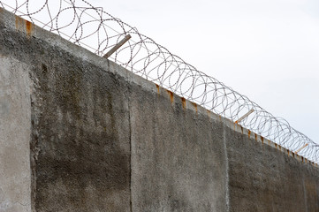 Concrete grey prison wall