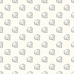 Seamless diamonds pattern. Monochrome background with geometric 3D shapes. Black and white color.