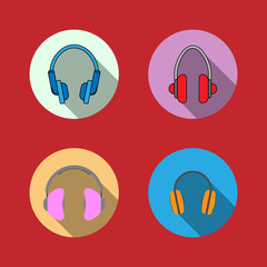 headphones base flat icon design - vector illustration.