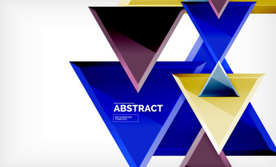 Flying triangles compostion geometric background