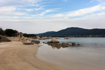 Amazing scenery by the sea in Diaporos island, Sithonia, Chalkidiki, Greece