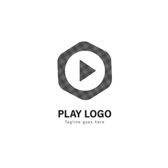 Media play logo template design. Media play logo with modern frame vector design