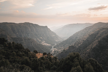 Landscape view over Simien Mountains in Ethiopia