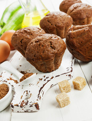 Chocolate muffins with zucchini