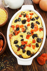 Millet casserole with dried fruits