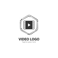 Video logo template design. Video logo with modern frame vector design