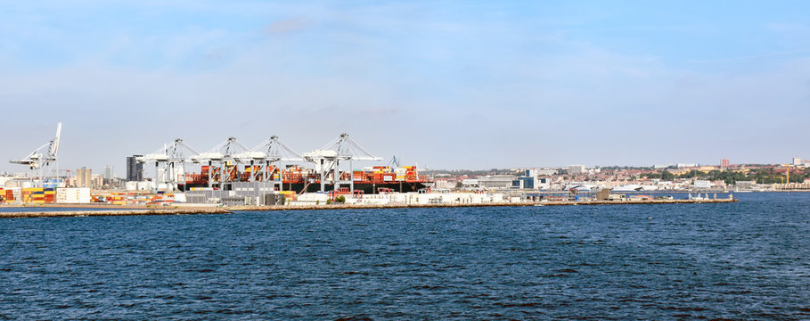 Panorama of the port of Aarhus in Denmark 