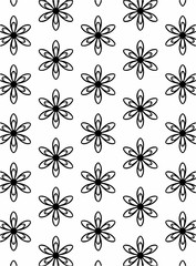 Black and white ornate geometric pattern and abstract background