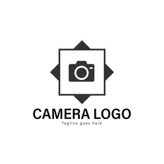 Camera logo template design. Camera logo with modern frame vector design