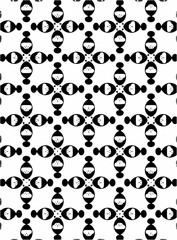 Black and white ornate geometric pattern and abstract background