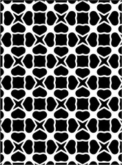 Black and white ornate geometric pattern and abstract background