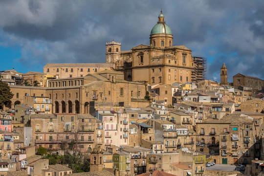 Piazza Armerina, Enna province, Sicily, southern Italy. Famous for its Roman mosaics in the Villa Romana del Casale and its architecture dating from medieval through the 18th century.