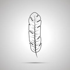 Detailed feather outline simple black icon