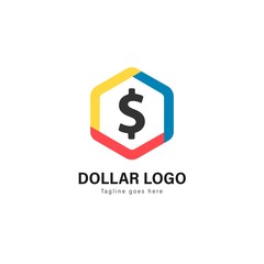 Money logo template design. Money logo with modern frame vector design