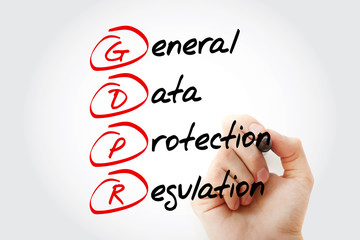 GDPR - General Data Protection Regulation acronym with marker, technology concept background