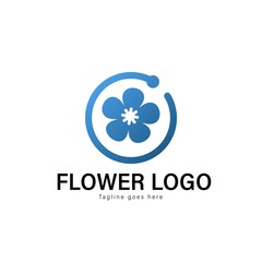 Flower logo template design. Flower logo with modern frame vector design